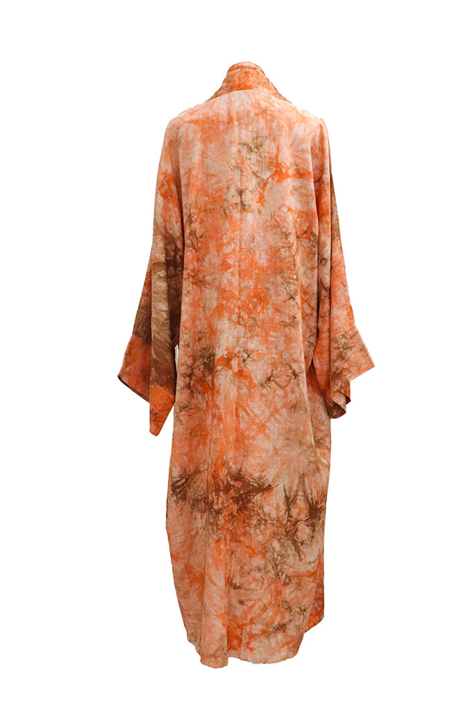 Orange Tie Dye Kimono Set