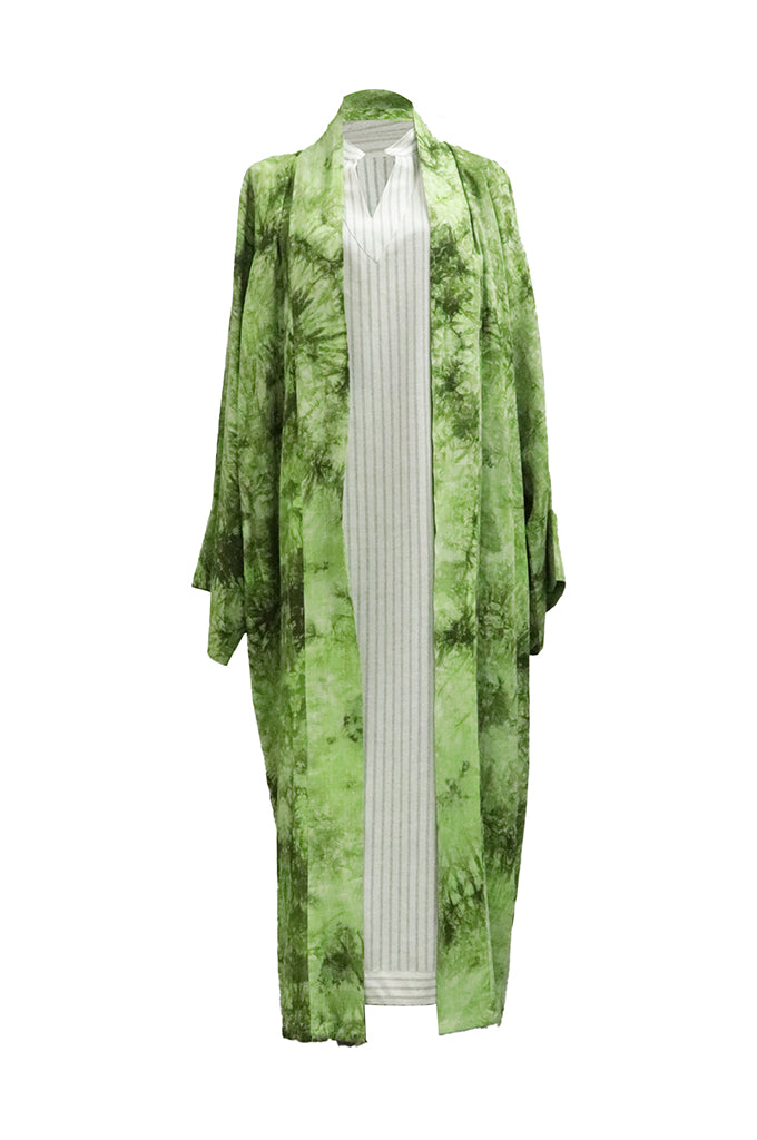 Green Tie Dye Kimono Set