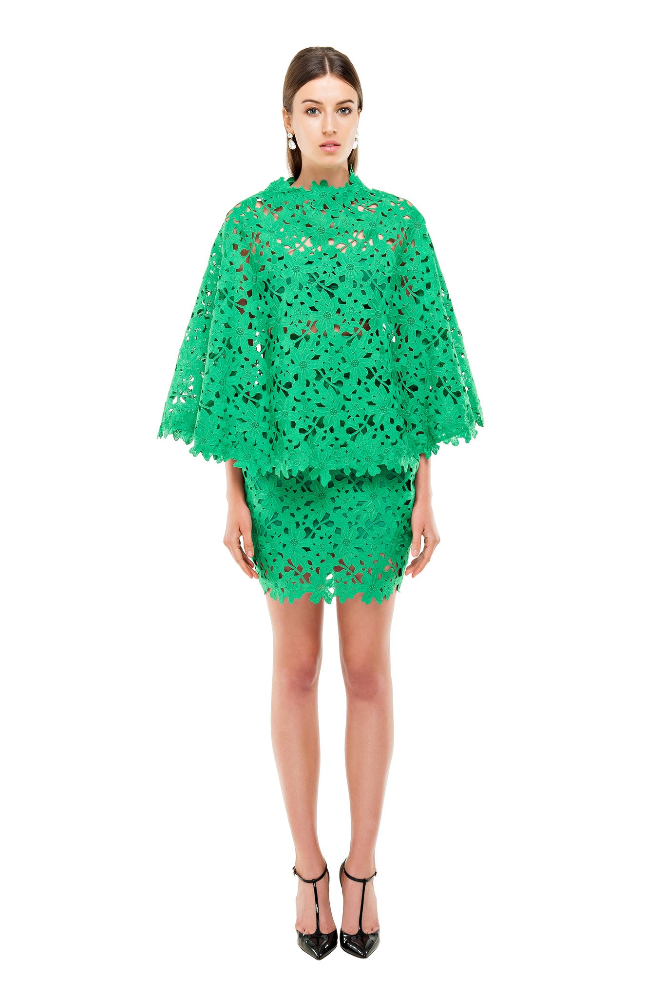 Green lace 2024 skirt zara