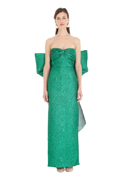 Green Oxford Pencil Bow Gown