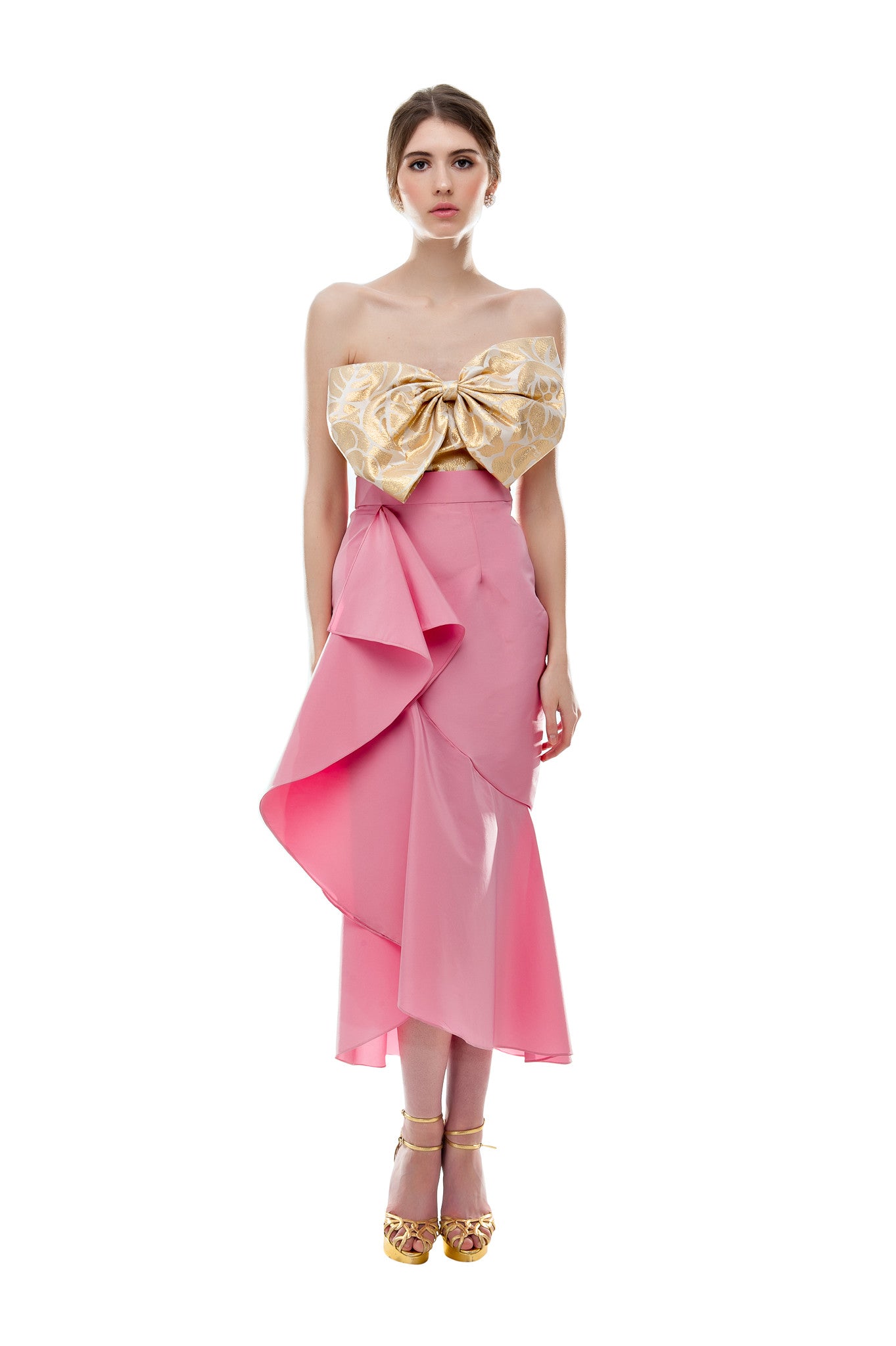 Pink Faille Flamenco Skirt
