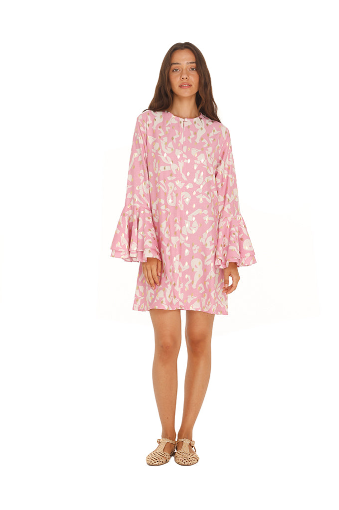 Pink Bella Ruffle Dress Mini
