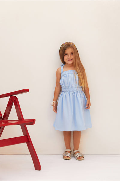 Baby Blue Poplin Sundress Lb
