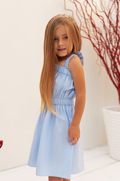 Baby Blue Poplin Sundress Lb