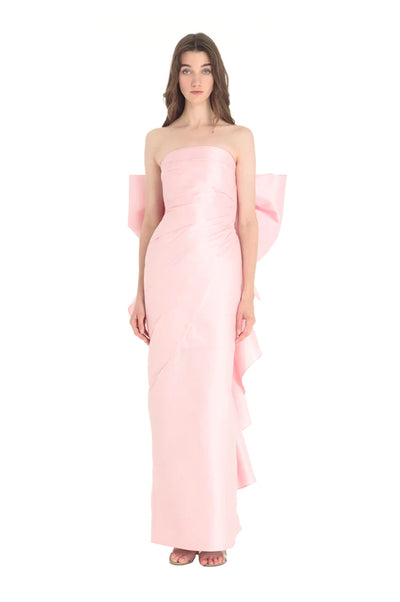 Pink Back Bow Pencil Gown