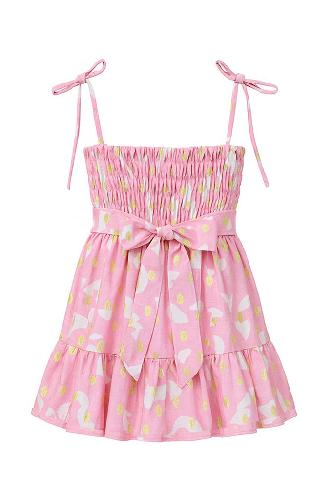 Pink Bella Spaghetti Straps Ruffle Dress Lb