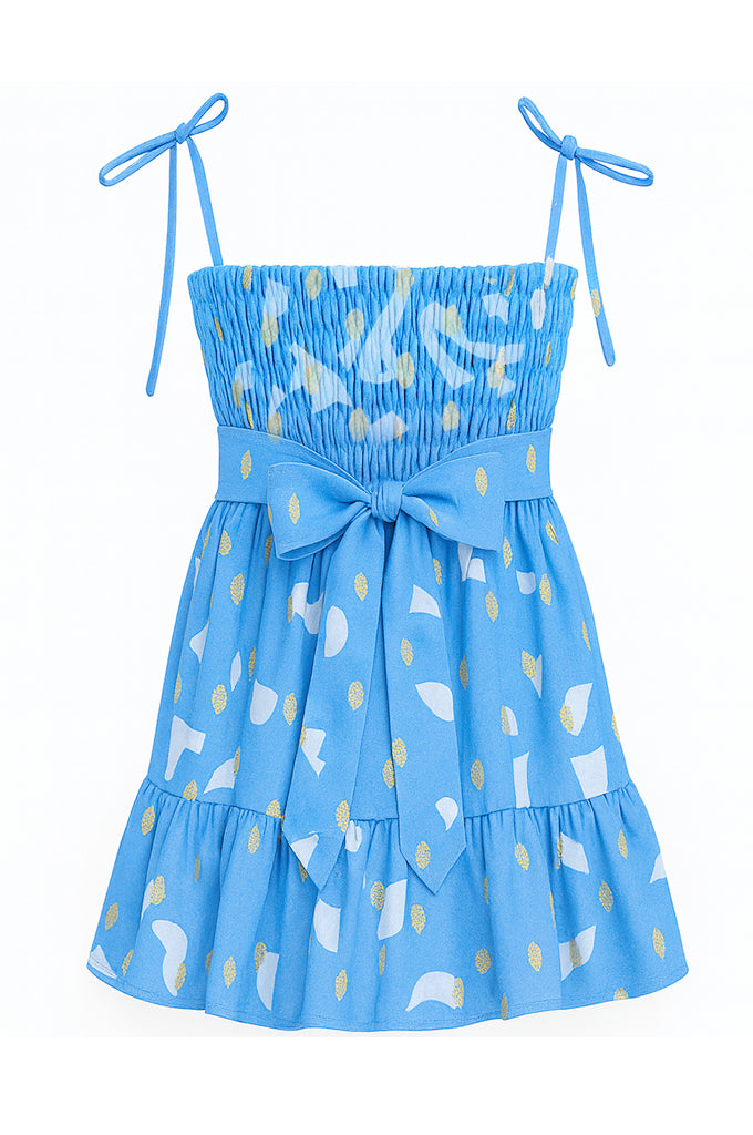 Blue Bella Spaghetti Straps Ruffle Dress Lb