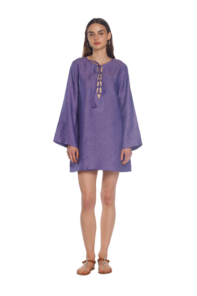 Purple Linen Tie Tunic