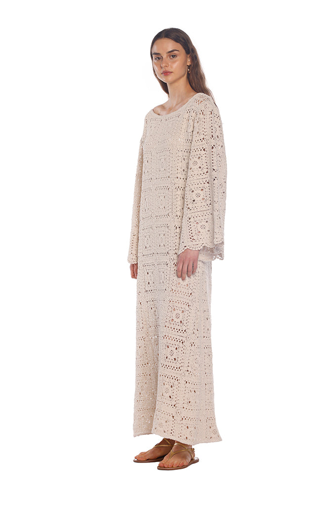 Metallic Crochet Kaftan