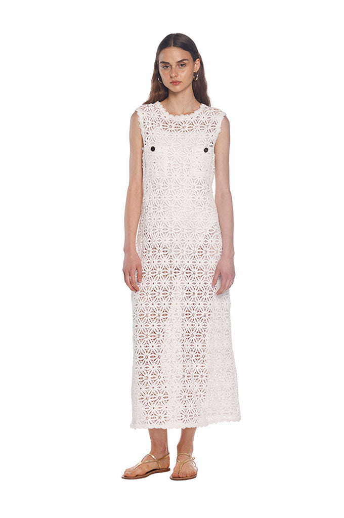 White Chloe Crochet Dress