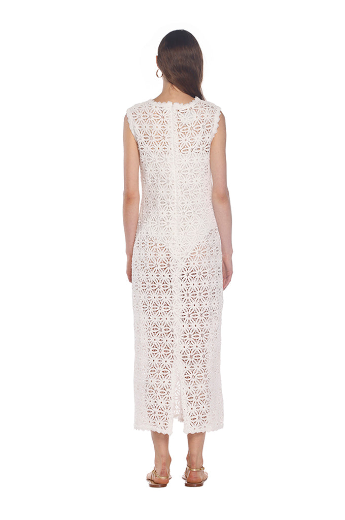 White Chloe Crochet Dress M