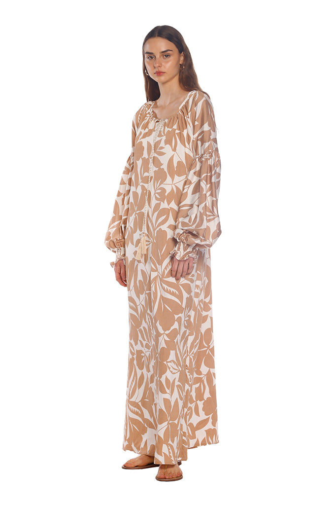 Costa Brown Balloon Kaftan