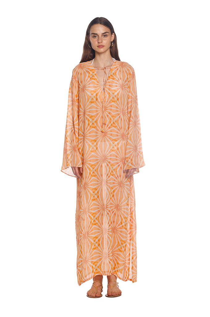 Orange Geometric Kaftan