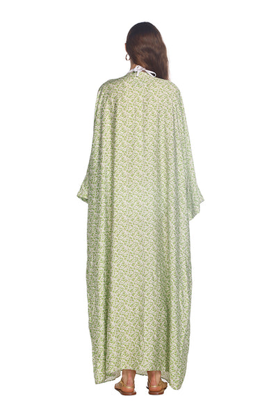 Green Flora Crochet Kaftan