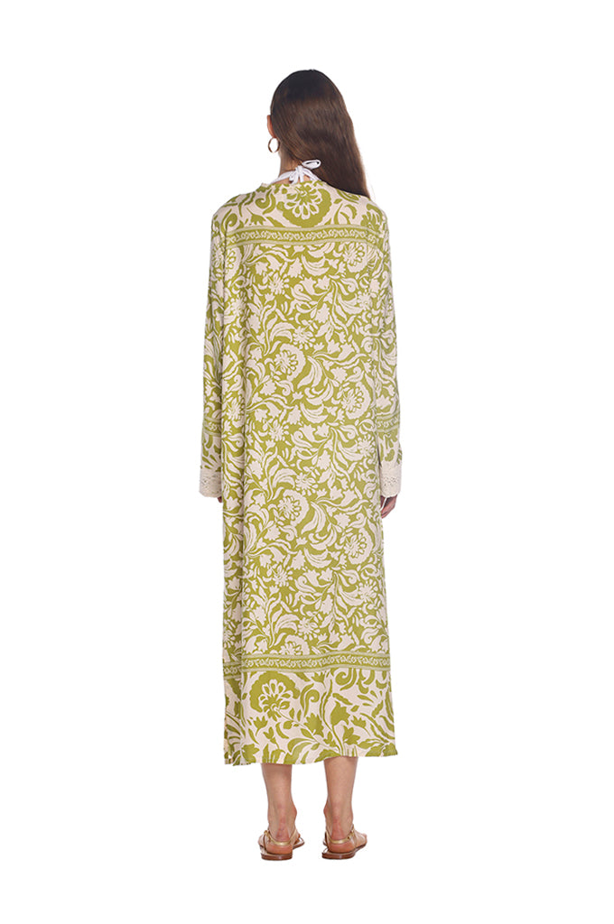 Green Verda Crochet Kaftan