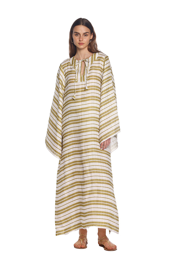 Green Striped Moza Kaftan