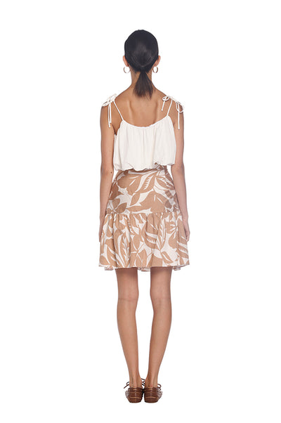 Costa Brown Ruffle Skirt