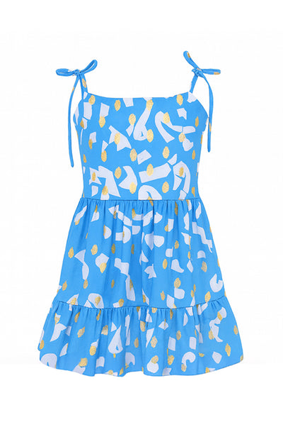 Blue Bella Spaghetti Straps Ruffle Dress Lb