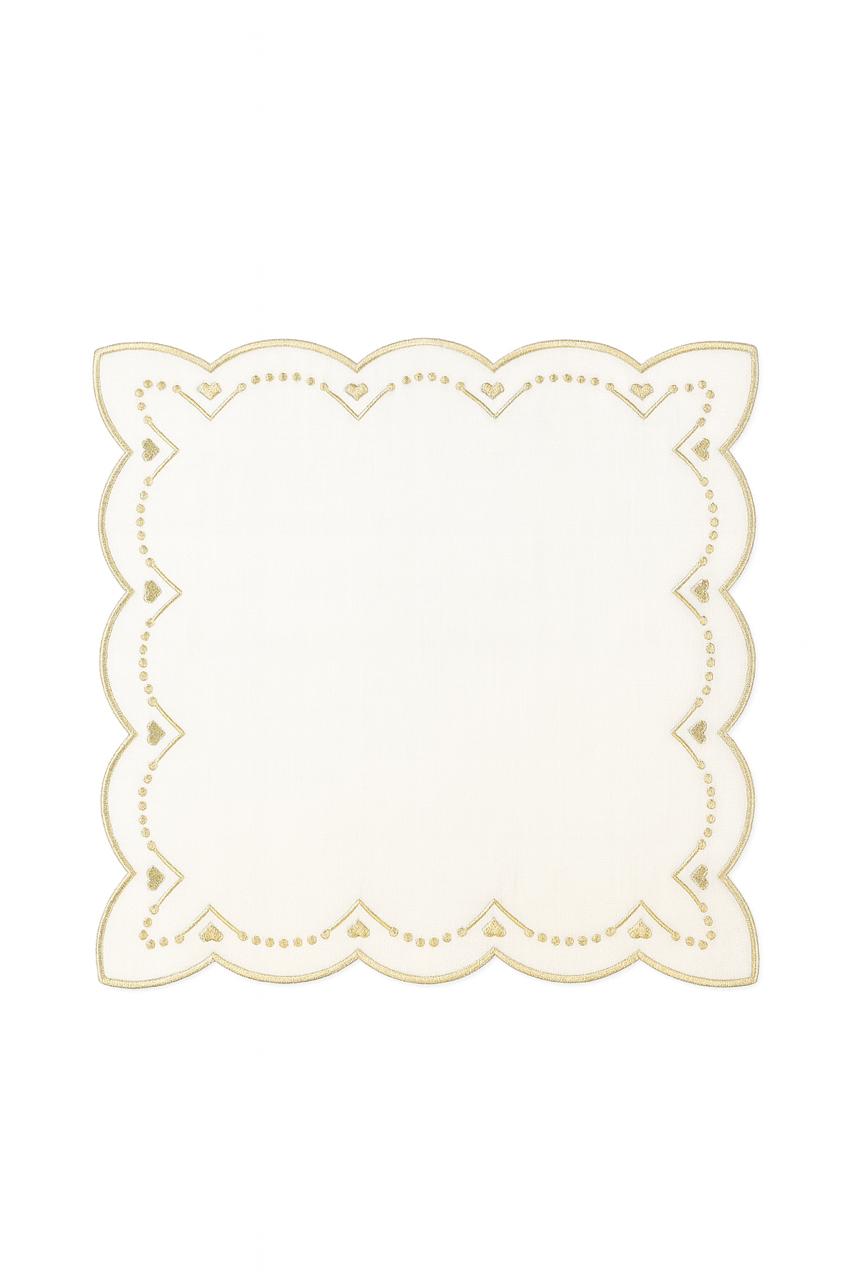 Gold Sweetheart Scallop Napkin - Single