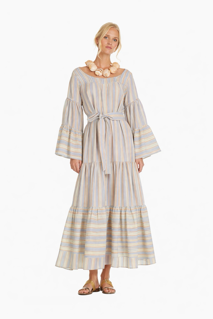 Grey Striped Sunflower Dress