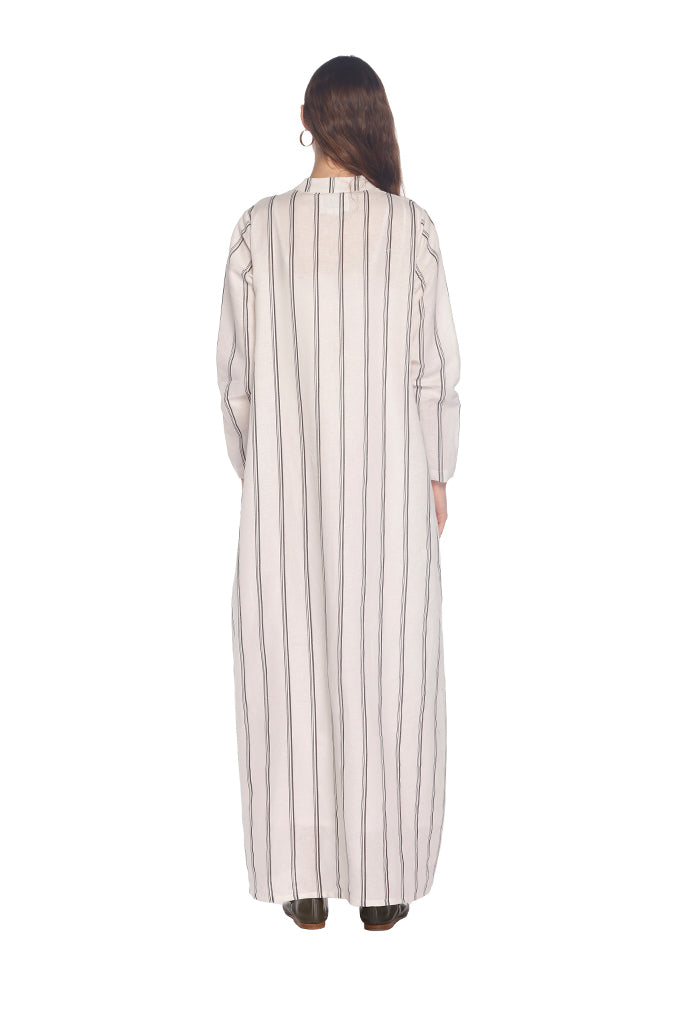 Black Striped Tie String Kaftan