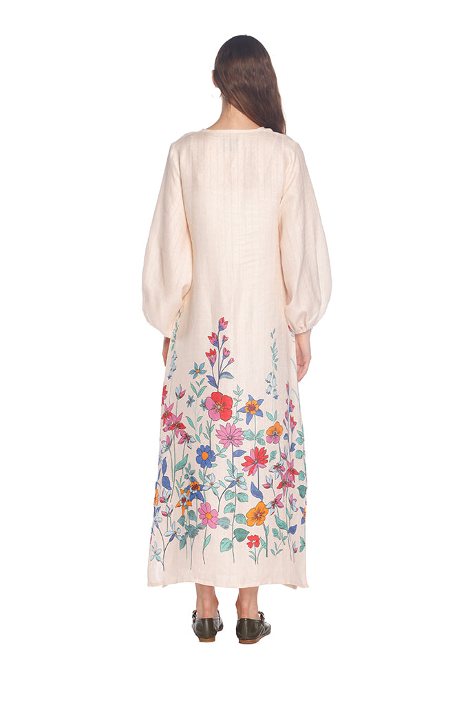 Biege Hibiscus Tuscan Kaftan