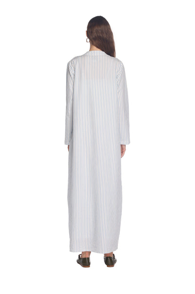 Blue Striped Tie String Kaftan