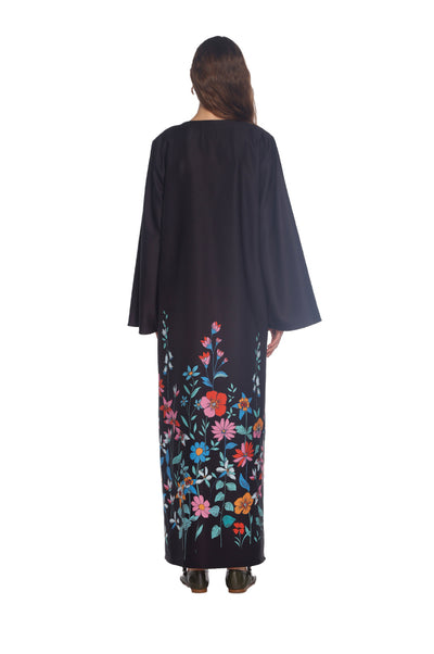 Black Hibiscus Moza Kaftan