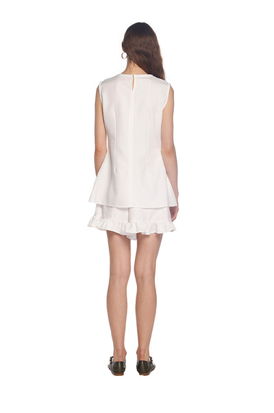 White Hibiscus Sleeveless Tunic