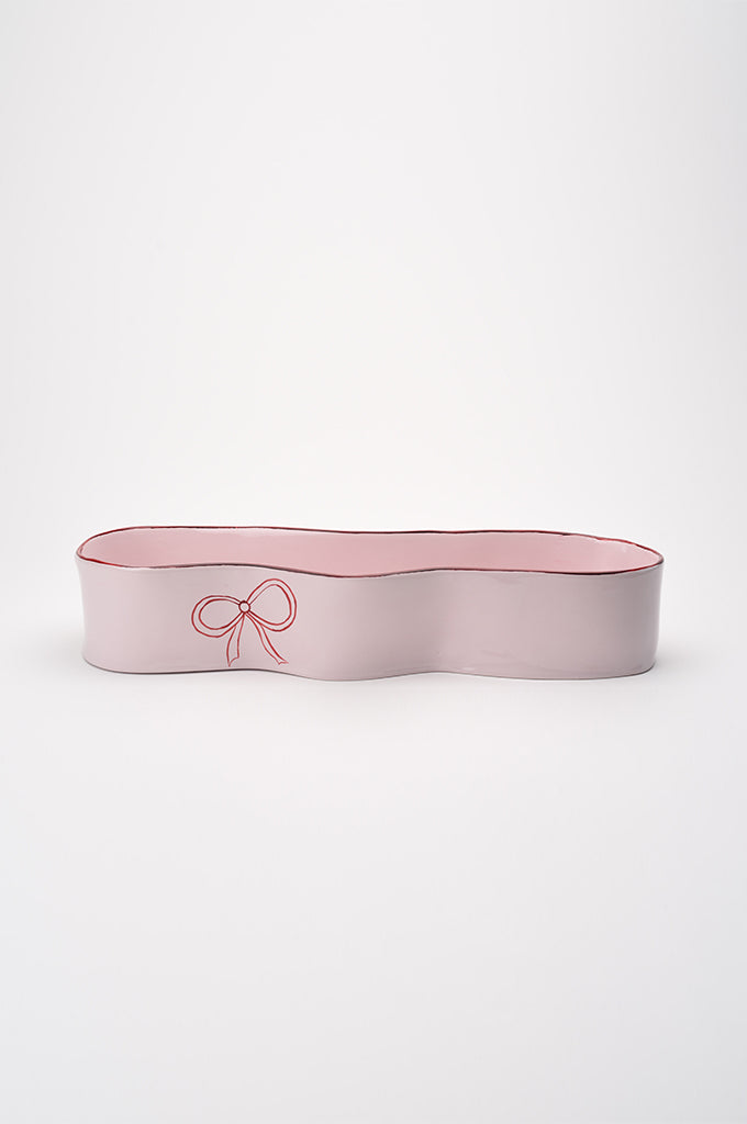 Ceramic Oval Thin Bowl  with Bow
