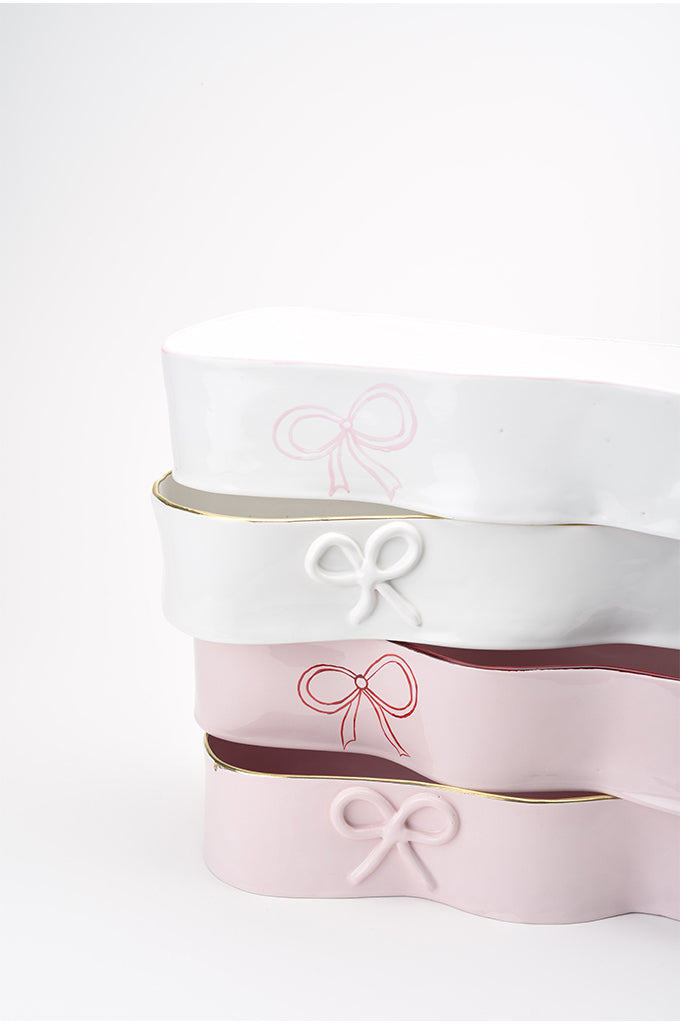 Ceramic Oval Thin Bowl  with Bow