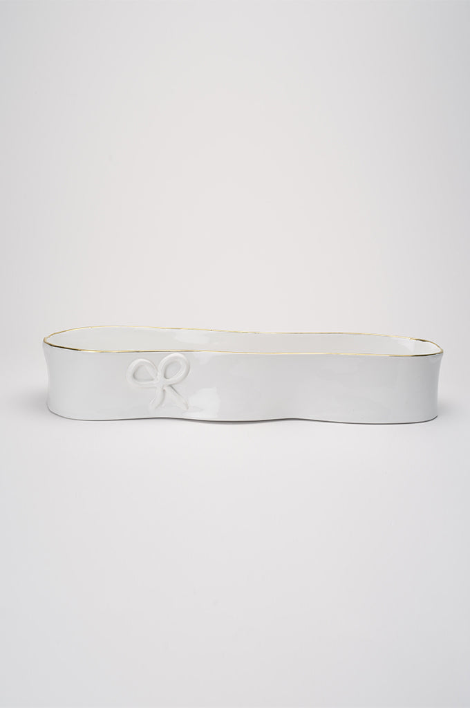 Ceramic Oval Thin Bowl  with Bow