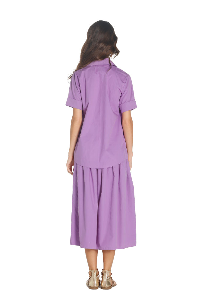Purple Poplin Short Sleeve Shirt