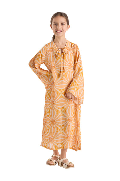 Orange Geometric Kaftan Lb