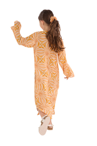 Orange Geometric Kaftan Lb