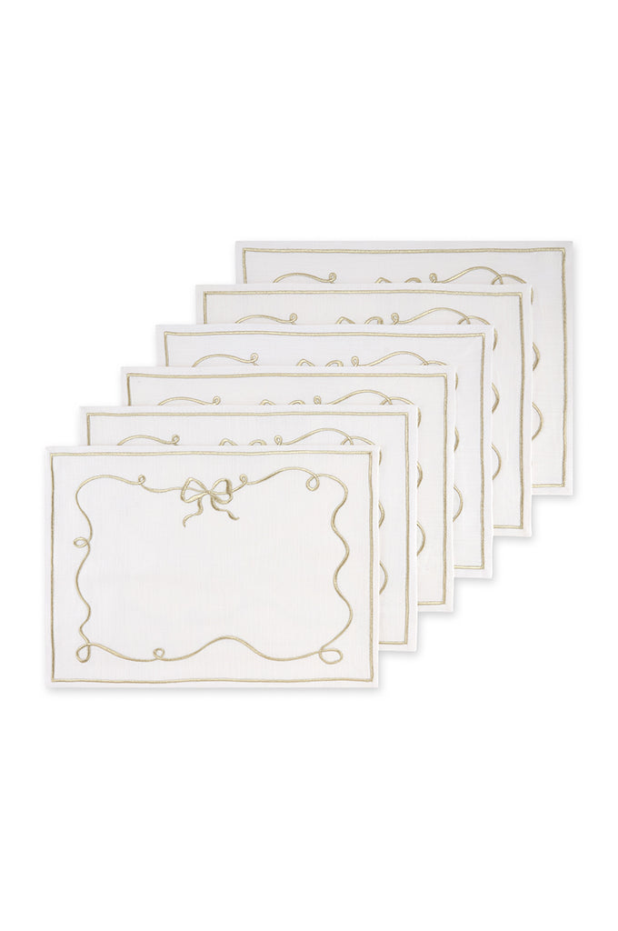 Gold Bow Charm Placemat - Set