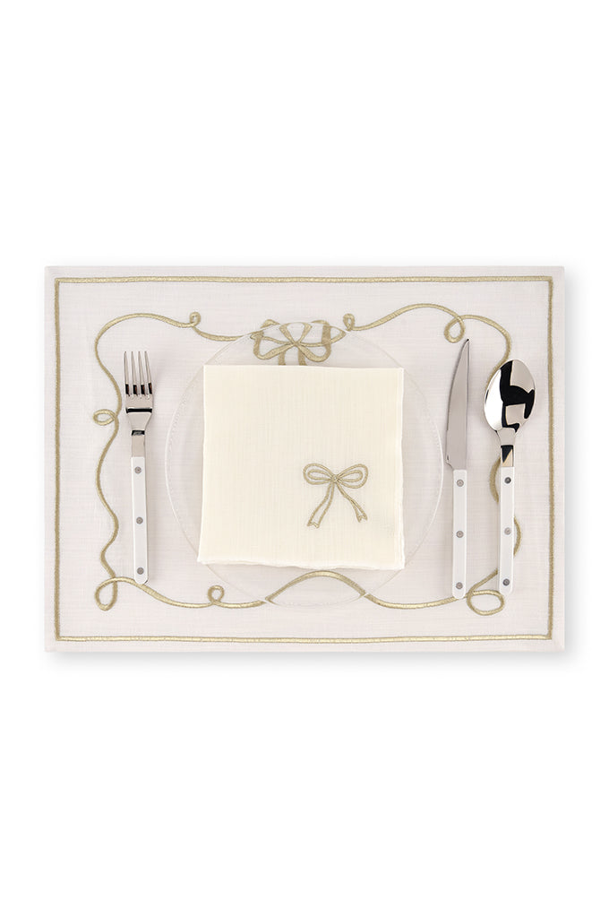 Gold Bow Charm Placemat - Single
