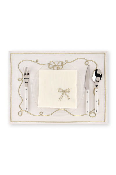 Gold Bow Charm Placemat - Single
