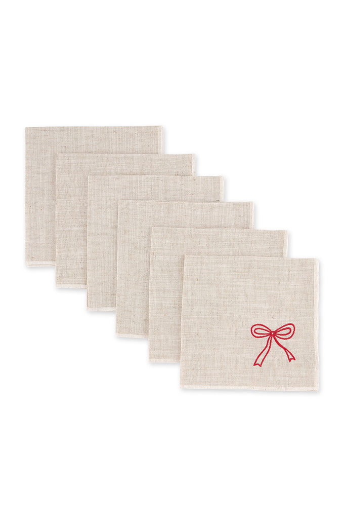 Red Jollie Bow Napkin - Set