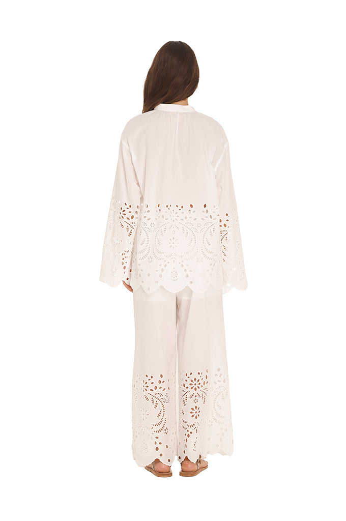 White Eyelet Pants