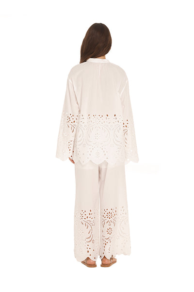 White Eyelet Pants