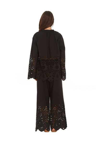 Black Eyelet Pants
