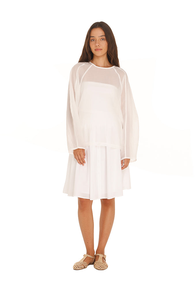 White Olivia Poplin Skirt