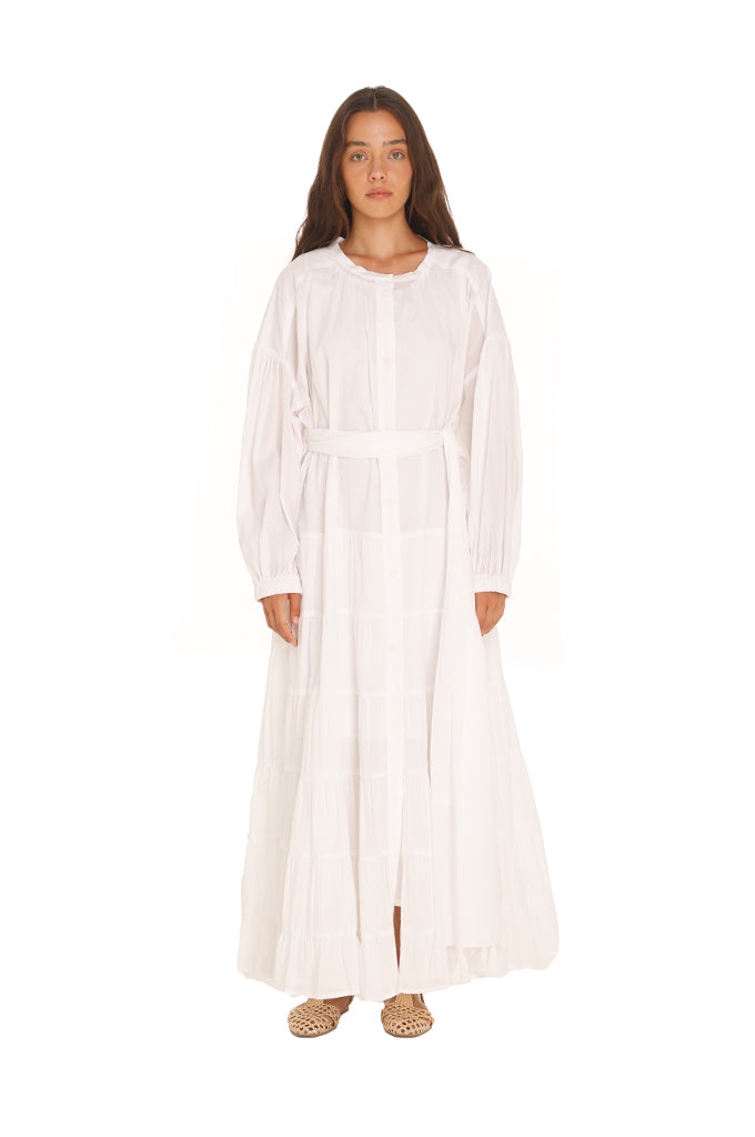 White Olivia Poplin Dress