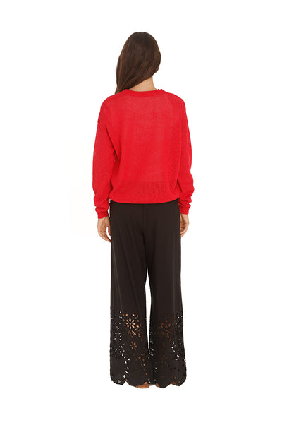 Olivia Red Knit Sweater