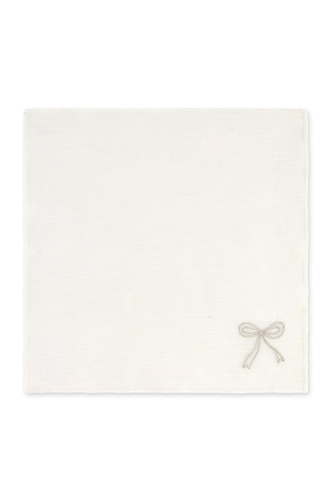 منديل بطبعة فيونكة جولي فضي - قطعة واحدة