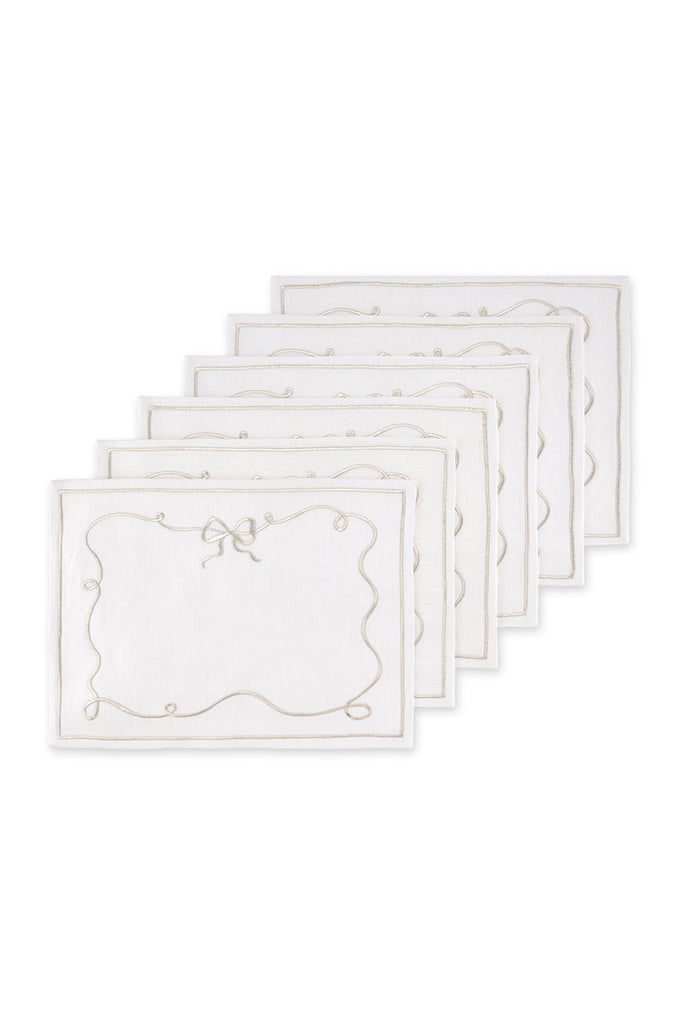 Silver Bow Charm Placemat - Set