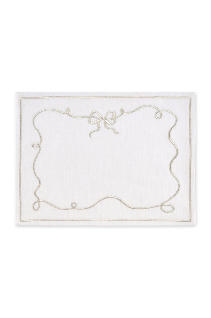 Silver Bow Charm Placemat - Single