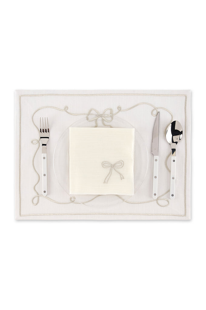 Silver Bow Charm Placemat - Set