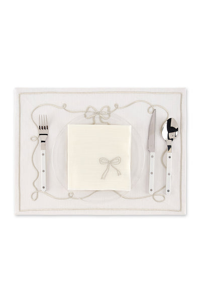 Silver Bow Charm Placemat - Single